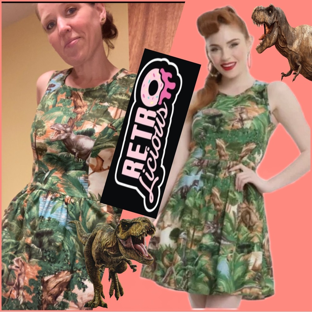 ModCloth Retrolicious TRex dinosaur dress